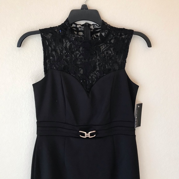 Enfocus Studio Black Sleeveless Dress Lace Necklin - Picture 2 of 7